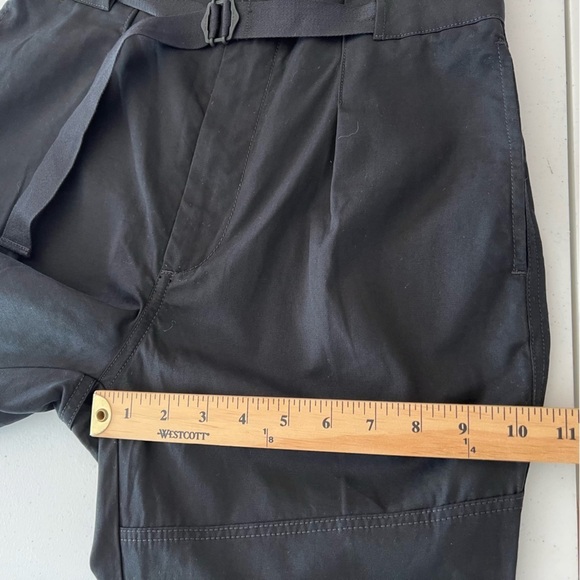 Rag & Bone Women's Belted Hunter Pants Cropped Pleated Front High Rise Black 25 - Picture 14 of 16